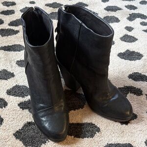Black Leather Ankle Boots